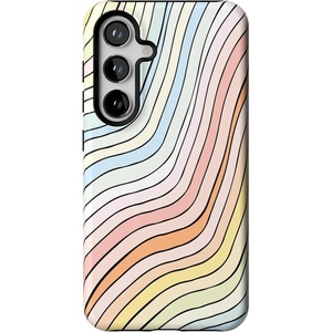 image:imageCasely Galaxy S24 Case  Pura Vida  Coastal Checkers  Essential Slim DualLayer Protective DesignRide The Wave  Pastel Rainbow Lined