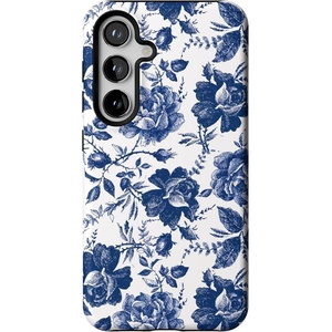 image:imageCasely Galaxy S24 Case  Pura Vida  Coastal Checkers  Essential Slim DualLayer Protective DesignRose to Fame  Blue  White Rose Floral