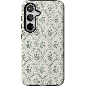 image:imageCasely Galaxy S24 Case  Pura Vida  Coastal Checkers  Essential Slim DualLayer Protective DesignSage Tapestry  Floral Vines