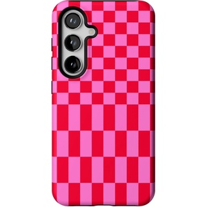 image:imageCasely Galaxy S24 Case  Pura Vida  Coastal Checkers  Essential Slim DualLayer Protective DesignVibe Check  Pink Checkerboard
