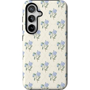 image:imageCasely Galaxy S24 Case  Pura Vida  Coastal Checkers  Essential Slim DualLayer Protective DesignVintage Garden  Blue Hydrangea