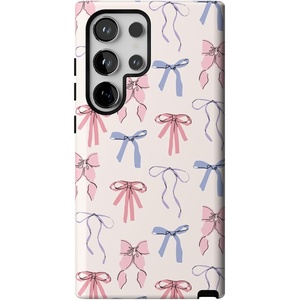 image:imageCasely Galaxy S24 Ultra Case  Ride The Wave  Pastel Rainbow Lined  Essential Slim DualLayer Protective DesignCoquette Girlie  Pastel Bows
