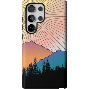 image:imageCasely Galaxy S24 Ultra Case  Ride The Wave  Pastel Rainbow Lined  Essential Slim DualLayer Protective DesignGolden Hour  Mountain Sunset