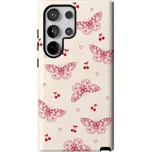 image:imageCasely Galaxy S24 Ultra Case  Ride The Wave  Pastel Rainbow Lined  Essential Slim DualLayer Protective DesignHeart Flutters  Butterfly