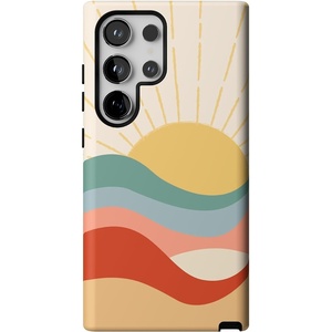 image:imageCasely Galaxy S24 Ultra Case  Ride The Wave  Pastel Rainbow Lined  Essential Slim DualLayer Protective DesignHere Comes the Sun  Colorblock Sunset