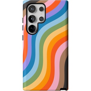 image:imageCasely Galaxy S24 Ultra Case  Ride The Wave  Pastel Rainbow Lined  Essential Slim DualLayer Protective DesignLove for All  Rainbow Pride