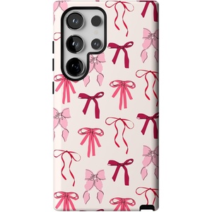 image:imageCasely Galaxy S24 Ultra Case  Ride The Wave  Pastel Rainbow Lined  Essential Slim DualLayer Protective DesignLover Girlie  Pink Bows