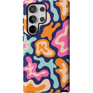 image:imageCasely Galaxy S24 Ultra Case  Ride The Wave  Pastel Rainbow Lined  Essential Slim DualLayer Protective DesignMidnight Color Splash  Abstract Retro