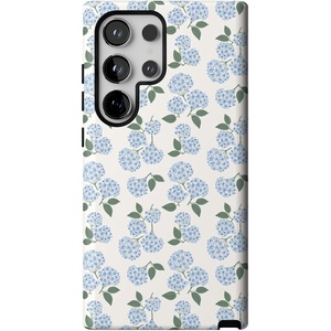 image:imageCasely Galaxy S24 Ultra Case  Ride The Wave  Pastel Rainbow Lined  Essential Slim DualLayer Protective DesignNantucket Cottage  Blue Hydrangea