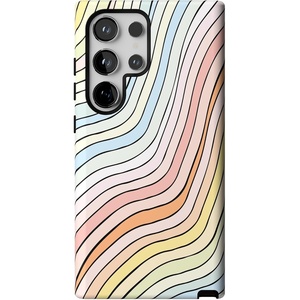image:imageCasely Galaxy S24 Ultra Case  Ride The Wave  Pastel Rainbow Lined  Essential Slim DualLayer Protective DesignRide The Wave  Pastel Rainbow Lined