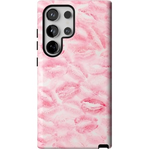image:imageCasely Galaxy S24 Ultra Case  Ride The Wave  Pastel Rainbow Lined  Essential Slim DualLayer Protective DesignSealed with a Kiss  Pink Lipstick