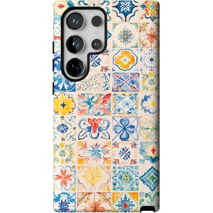 image:imageCasely Galaxy S24 Ultra Case  Ride The Wave  Pastel Rainbow Lined  Essential Slim DualLayer Protective DesignTuscan Tiles  Dolce Vita