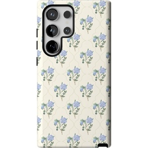 image:imageCasely Galaxy S24 Ultra Case  Ride The Wave  Pastel Rainbow Lined  Essential Slim DualLayer Protective DesignVintage Garden  Blue Hydrangea