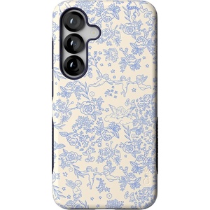 image:imageCasely Galaxy S25 Case  Pura Vida  Coastal Checkers  Bold Protective Design  Compatible with MagSafeCupids Canvas  Periwinkle Floral