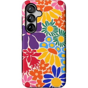 image:imageCasely Galaxy S25 Case  Pura Vida  Coastal Checkers  Bold Protective Design  Compatible with MagSafeFlower Patch  MultiColor Floral