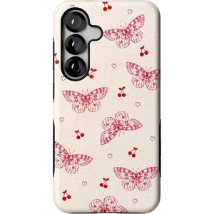 image:imageCasely Galaxy S25 Case  Pura Vida  Coastal Checkers  Bold Protective Design  Compatible with MagSafeHeart Flutters  Butterfly
