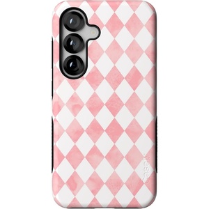 image:imageCasely Galaxy S25 Case  Pura Vida  Coastal Checkers  Bold Protective Design  Compatible with MagSafeQueen of Diamonds  Pink Watercolor