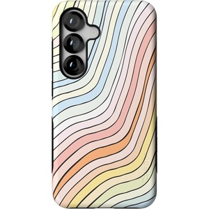 image:imageCasely Galaxy S25 Case  Pura Vida  Coastal Checkers  Bold Protective Design  Compatible with MagSafeRide The Wave  Pastel Rainbow Lined