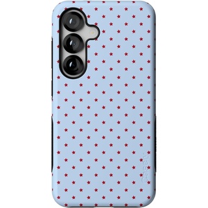 image:imageCasely Galaxy S25 Case  Pura Vida  Coastal Checkers  Bold Protective Design  Compatible with MagSafeTiny Stars  Red  Blue
