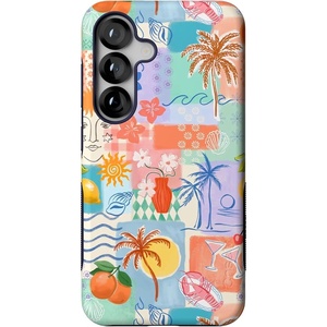 image:imageCasely Galaxy S25 Case  Pura Vida  Coastal Checkers  Bold Protective Design  Compatible with MagSafeTropical Heat  Beachy Collage