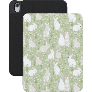 image:imageCasely iPad 109 10th Gen  A16 Case  Meadow Check  Floral GinghamHop to it  Green Bunny