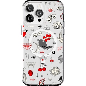 image:imageCasely iPhone 14 Pro Max Case  Art of Chaos  Grateful Dead Skull  Compatible with MagSafe  Classic Ultra Slim DesignNot a Phase  Clear Flash Tattoo