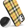 image:imageCasely iPhone 12 Mini Case  Sneaky Monkeys  Frida Kahlo Jungle Floral  Bold Protective Design  Compatible with MagSafeAs if  Yellow Plaid