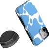 image:imageCasely iPhone 12 Mini Case  Sneaky Monkeys  Frida Kahlo Jungle Floral  Bold Protective Design  Compatible with MagSafeCurrent MOOd  Light Blue Cow Print