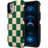 image:imageCasely iPhone 12 Mini Case  Sneaky Monkeys  Frida Kahlo Jungle Floral  Bold Protective Design  Compatible with MagSafeFit Check  Green Checkerboard