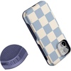 image:imageCasely iPhone 12 Mini Case  Sneaky Monkeys  Frida Kahlo Jungle Floral  Bold Protective Design  Compatible with MagSafeFit Check  Light Blue Checkerboard