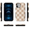 image:imageCasely iPhone 12 Mini Case  Sneaky Monkeys  Frida Kahlo Jungle Floral  Bold Protective Design  Compatible with MagSafeFit Check  Neutral Checkerboard Checkered