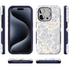 image:imageCasely iPhone 15 Pro Case  Monets Bridge  The Met Museum  Bold Protective Design  Compatible with MagSafeCupids Canvas  Periwinkle Floral