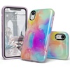 image:imageCasely iPhone XR Case  Peace Out  Groovy Peace Sign  Bold Protective DesignPainting in Pastels  Rainbow Watercolor