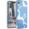 image:imageCasely iPhone XR Case  Subtle Blush  White and Pink Marble  Classic Ultra Slim DesignCurrent MOOd  Light Blue Cow Print
