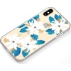 image:imageCasely iPhone XXS Case  Other Side  Holographic Metallic Stained Glass Marble  Classic Ultra Slim DesignBlue and Gold Clear Floral