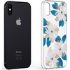 image:imageCasely iPhone XXS Case  Other Side  Holographic Metallic Stained Glass Marble  Classic Ultra Slim DesignBlue and Gold Clear Floral