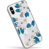 image:imageCasely iPhone XXS Case  Other Side  Holographic Metallic Stained Glass Marble  Classic Ultra Slim DesignBlue and Gold Clear Floral