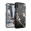 image:imageCasely iPhone XXS Case  Other Side  Holographic Metallic Stained Glass Marble  Classic Ultra Slim DesignCracked Rose Gold Black Marble