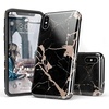 image:imageCasely iPhone XXS Case  Other Side  Holographic Metallic Stained Glass Marble  Classic Ultra Slim DesignCracked Rose Gold Black Marble