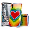image:imageCasely iPhone XXS Case  Other Side  Holographic Metallic Stained Glass Marble  Classic Ultra Slim DesignI Heart Tie Dye