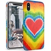 image:imageCasely iPhone XXS Case  Other Side  Holographic Metallic Stained Glass Marble  Classic Ultra Slim DesignI Heart Tie Dye