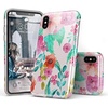 image:imageCasely iPhone XXS Case  Other Side  Holographic Metallic Stained Glass Marble  Classic Ultra Slim DesignOut And About  Light Pink Floral