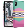 image:imageCasely iPhone XXS Case  Other Side  Holographic Metallic Stained Glass Marble  Classic Ultra Slim DesignRad Dad  80s Colorblock
