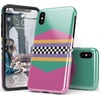 image:imageCasely iPhone XXS Case  Other Side  Holographic Metallic Stained Glass Marble  Classic Ultra Slim DesignRad Dad  80s Colorblock