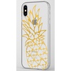 image:imageCasely iPhone XXS Case  Other Side  Holographic Metallic Stained Glass Marble  Classic Ultra Slim DesignShiny Gold Pineapple Clear