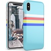 image:imageCasely iPhone XXS Case  Other Side  Holographic Metallic Stained Glass Marble  Classic Ultra Slim DesignTeal Rainbow Stripes Color Block
