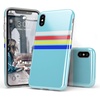 image:imageCasely iPhone XXS Case  Other Side  Holographic Metallic Stained Glass Marble  Classic Ultra Slim DesignTeal Rainbow Stripes Color Block