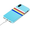 image:imageCasely iPhone XXS Case  Other Side  Holographic Metallic Stained Glass Marble  Classic Ultra Slim DesignTeal Rainbow Stripes Color Block
