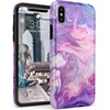image:imageCasely iPhone XXS Case  Other Side  Holographic Metallic Stained Glass Marble  Classic Ultra Slim DesignTie Dying Over You Purple Marble