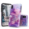 image:imageCasely iPhone XXS Case  Other Side  Holographic Metallic Stained Glass Marble  Classic Ultra Slim DesignTie Dying Over You Purple Marble
